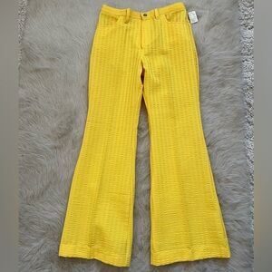 70s Vintage Yellow Flared Pants